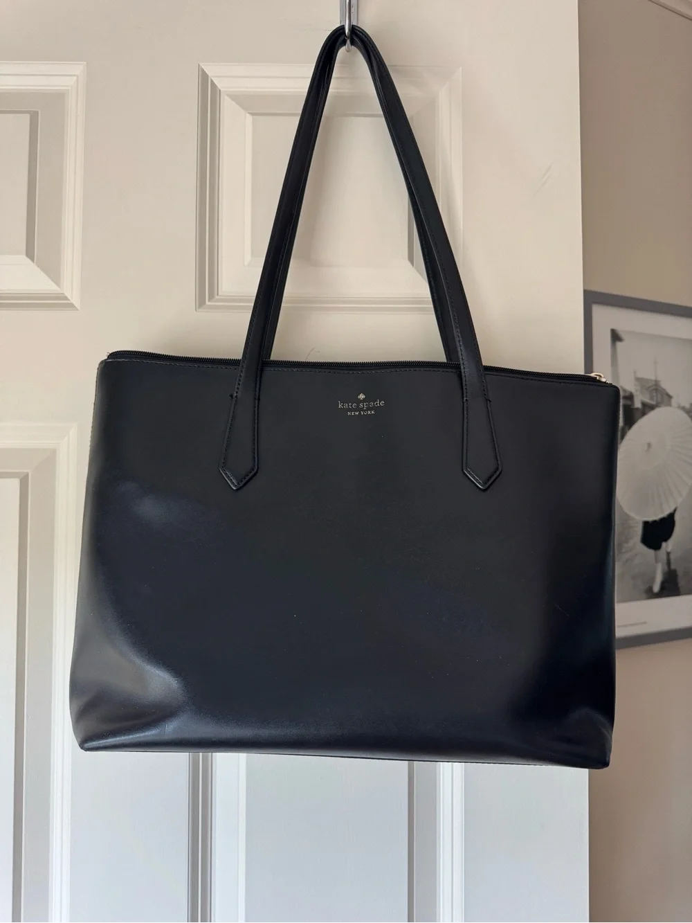 kate spade Black Leather Shoulder Tote